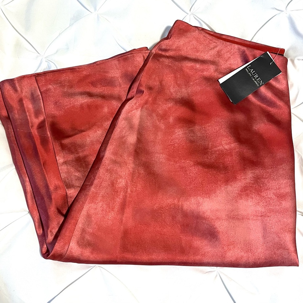 Ralph Lauren Black Label Tie Dye Midi Satin Skirt, Rust, Women’s Size 4, NWT!